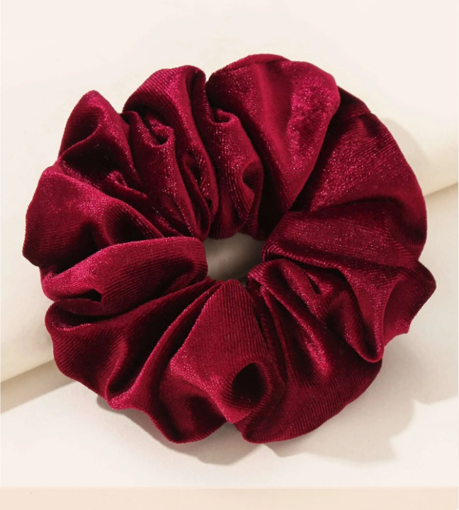 İpeksi Kadife Bordo El Yapımı Simit Toka - Orta Boy