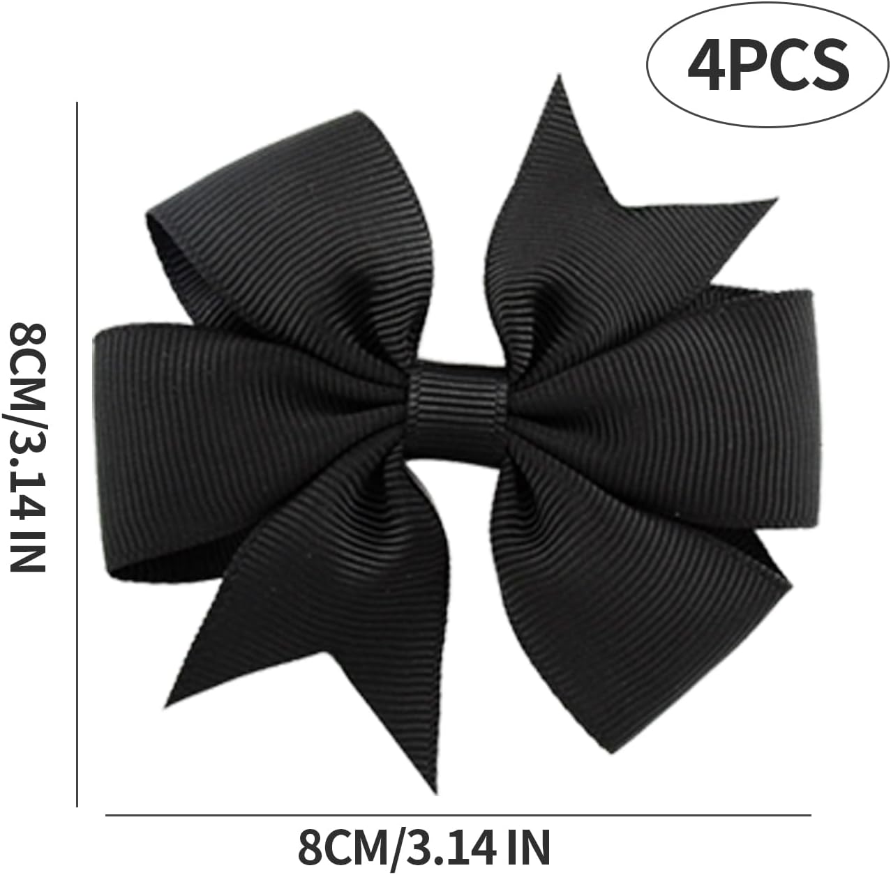 4 Adet Siyah Kurdele Klipsli Bebek ve Çocuk Tokası