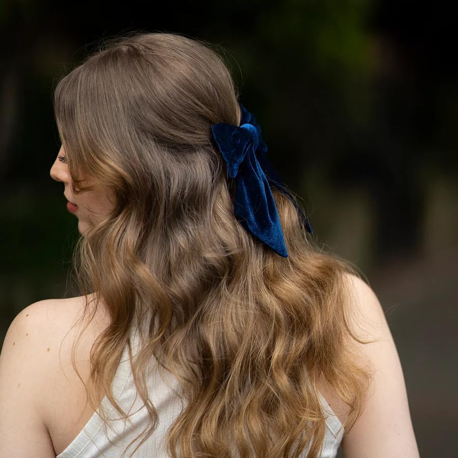 Lacivert Kadife Fiyonk Otomatik Toka, Kadife Otomatik Tokalar