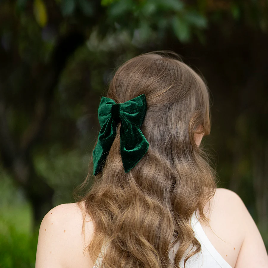 Zümrüt Yeşili Kadife Fiyonk Otomatik Toka, Kadife Otomatik Tokalar