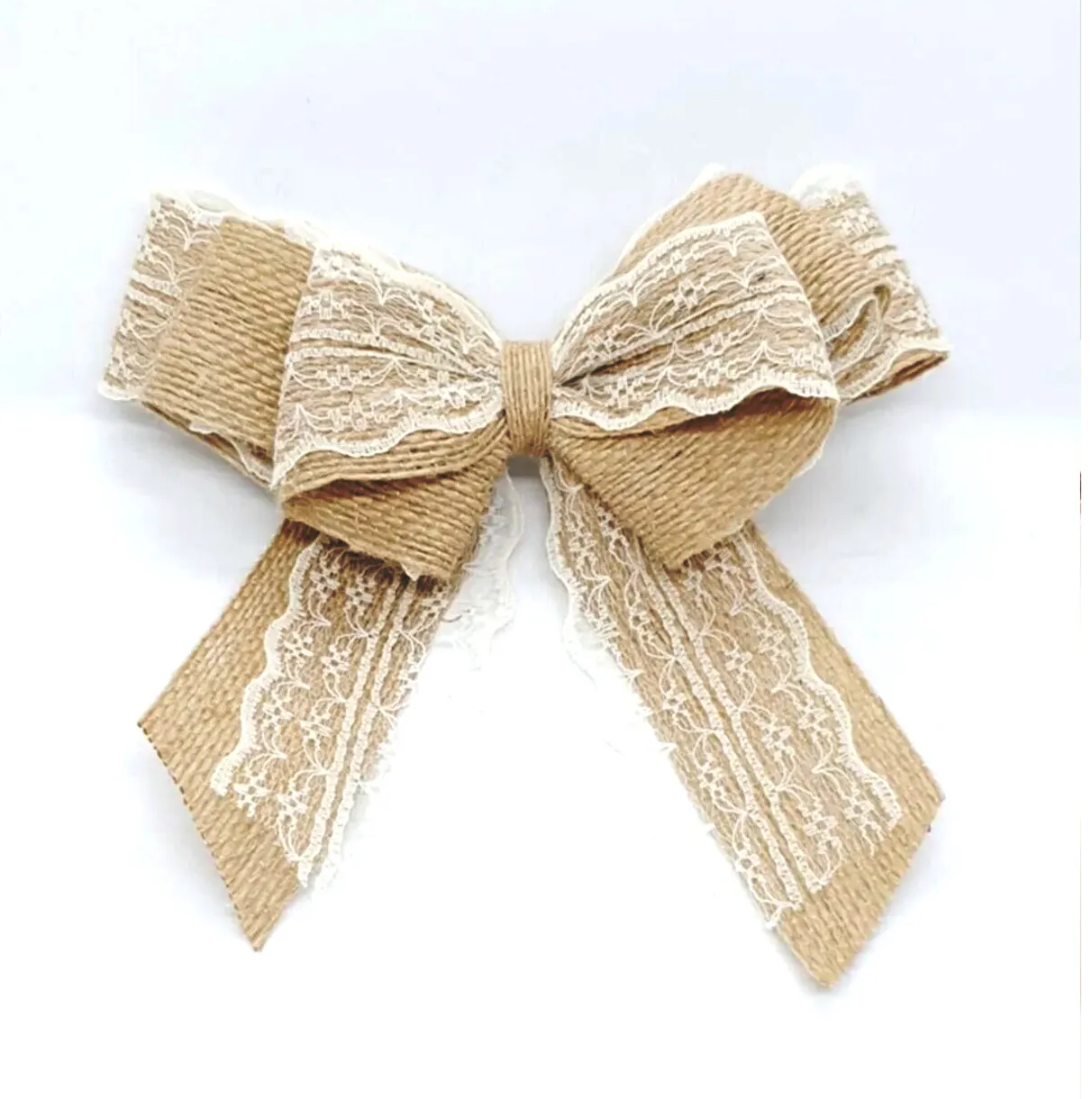 Jüt Dantelli Hasır El Yapımı Büyük Boy Lüx Otomatik Toka, Kadın Toka