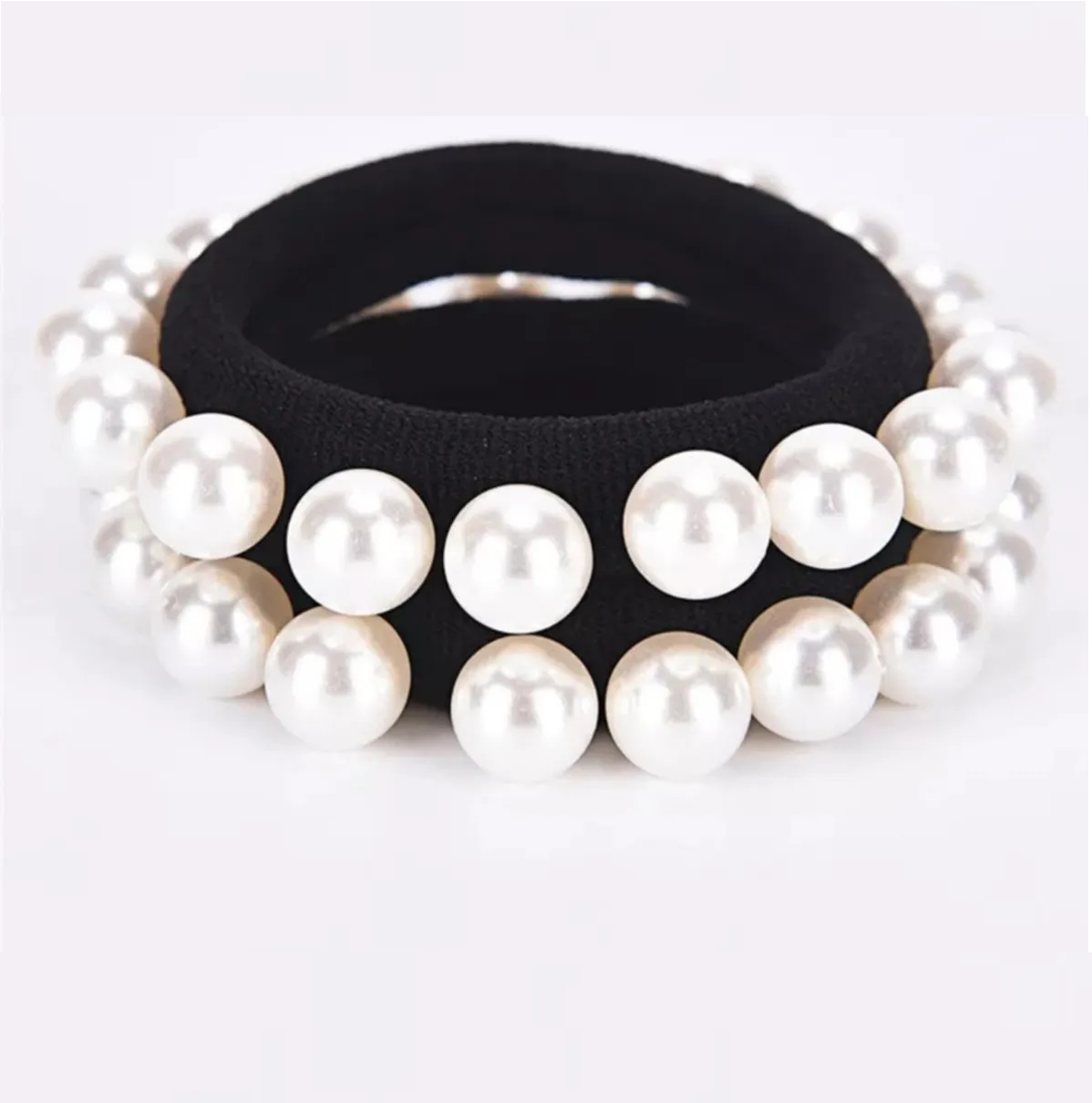 2 Adet İncili Lastik Toka -