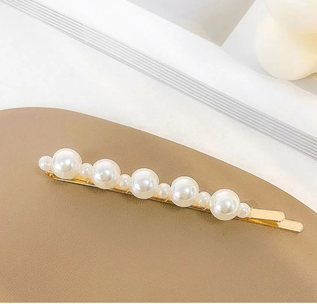 2 Adet İncili Kadın Tel Toka, Yan Tokalar, İncili Tokalar