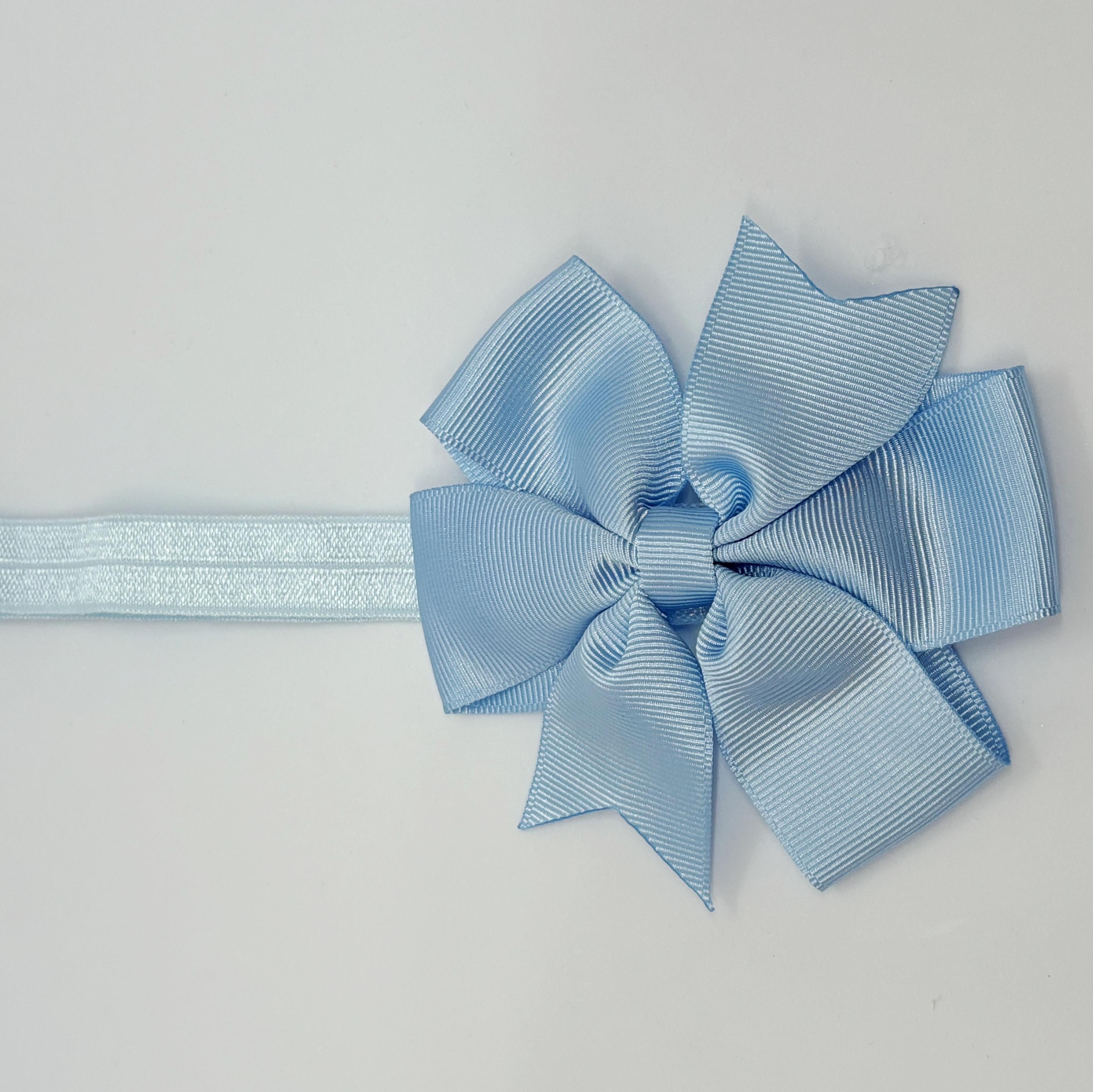 Gök Mavi Yıldız Kurdele Fiyonklu Bebek ve Çocuk Bandana