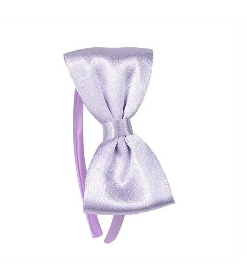 Lila Saten Fiyonklu Çocuk Tacı