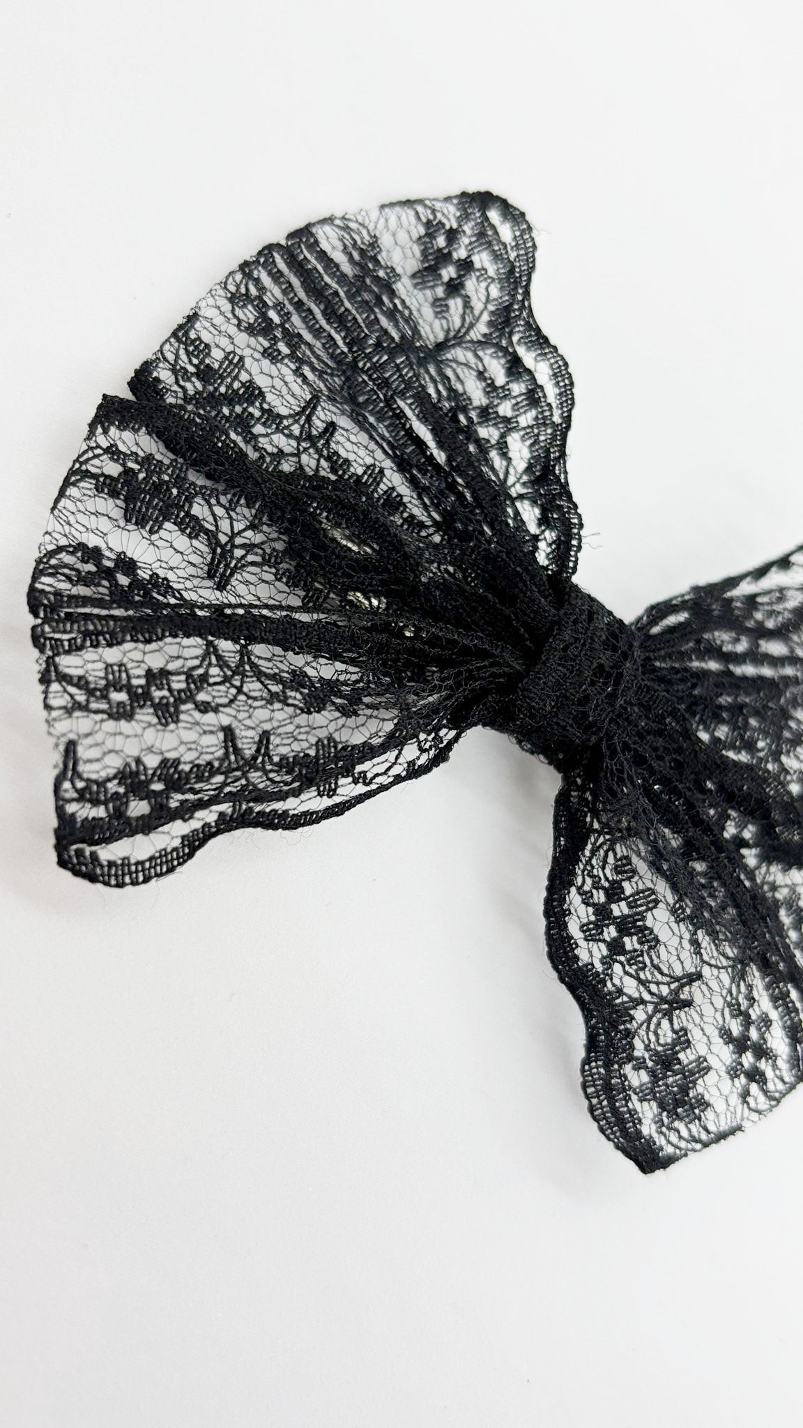 Siyah Timsah Klipsli Çocuk Fiyonk Toka, 2 Li Set, Dantel Serisi