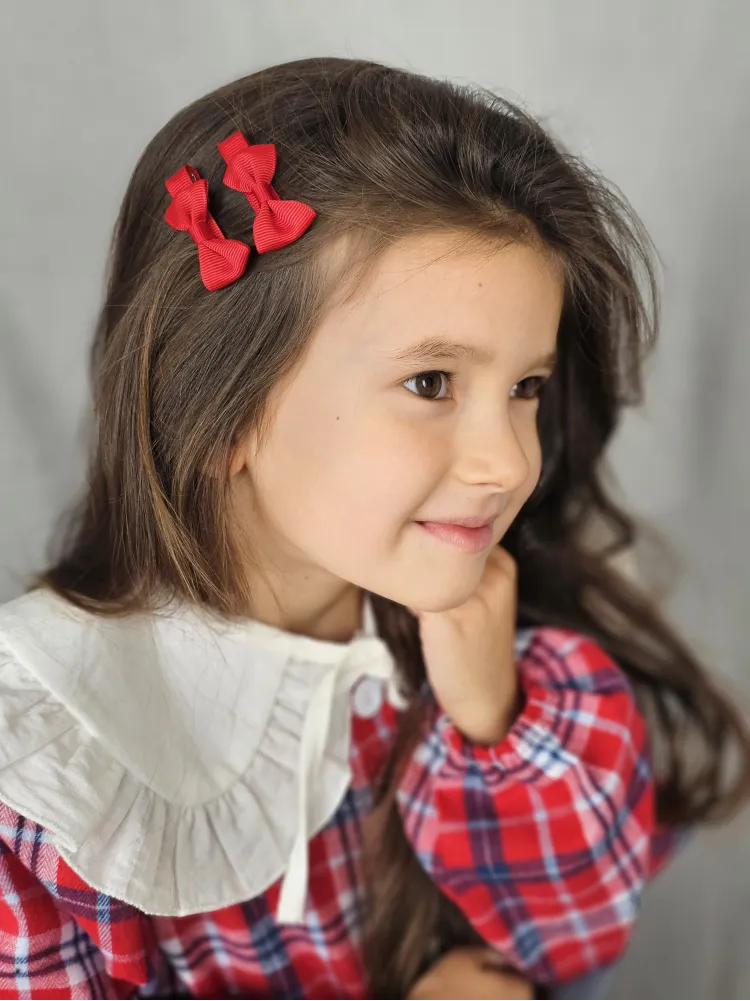 2 Adet Kırmızı Çocuk Yan Toka, Çocuk Tokaları, Kırmızı Çocuk Tokaları