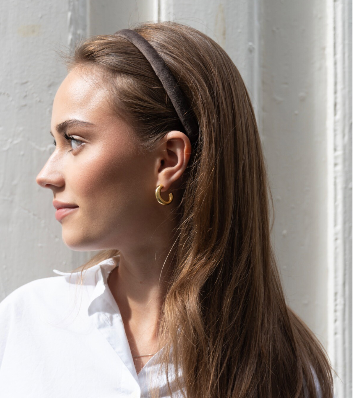 Kahverengi İnce Kadife Taç - 1,5 Cm