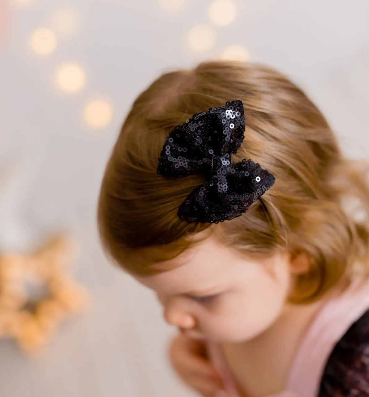 Payet Klipsli Siyah Pulluk Şık Çocuk Tokası