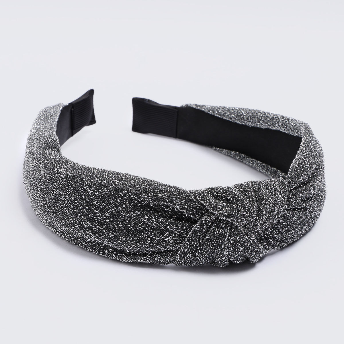 Gri Simli Düğümlü Model Kalın Kadın Taç