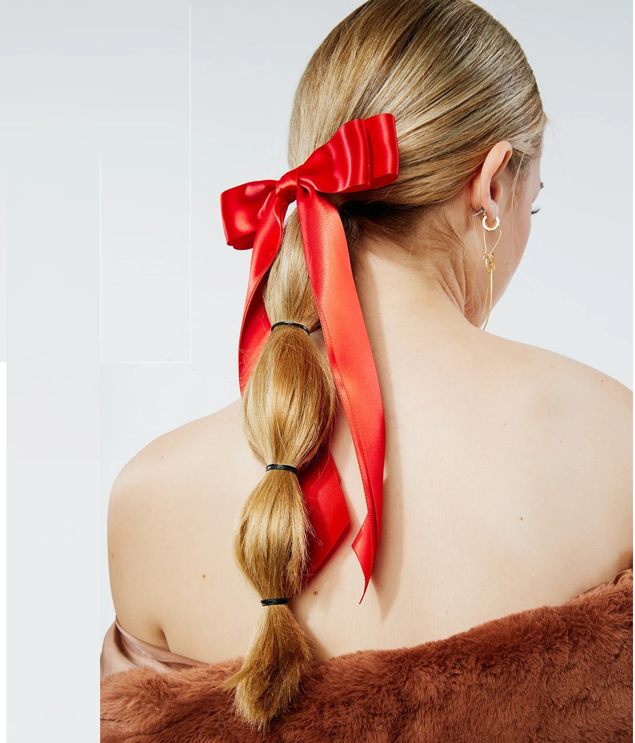 Kırmızı Saten Kuyruklu Kurdele Toka