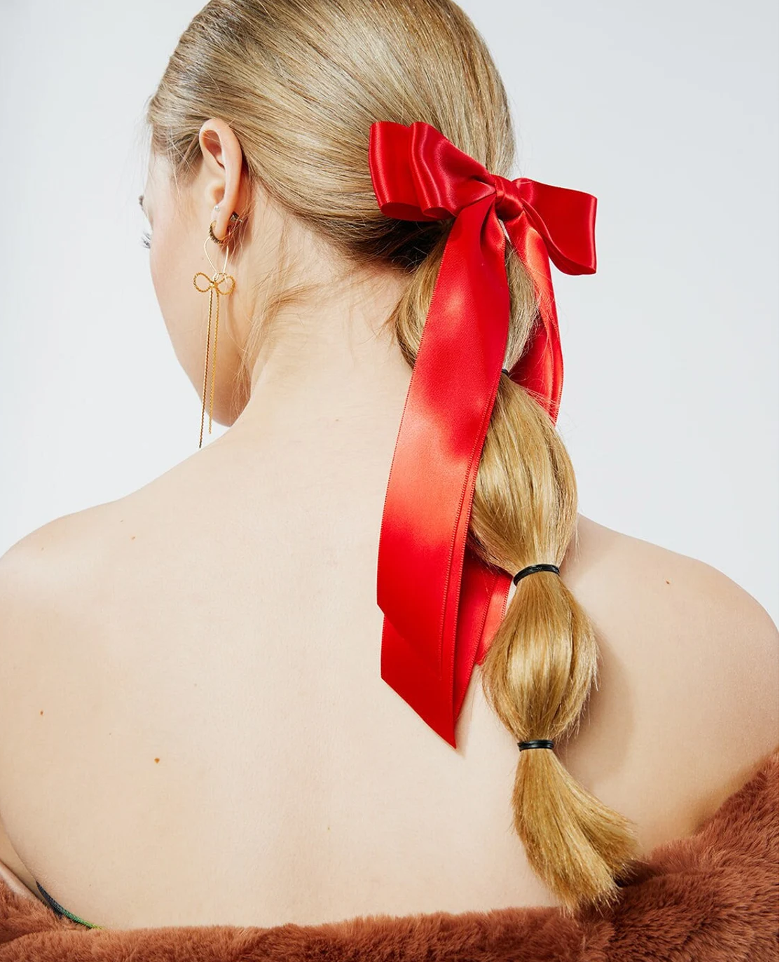 Kırmızı Saten Kuyruklu Kurdele Toka