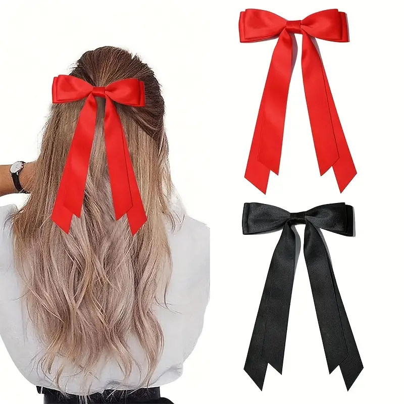 2'Li Kırmızı ve Siyah Klipsli Toka Seti