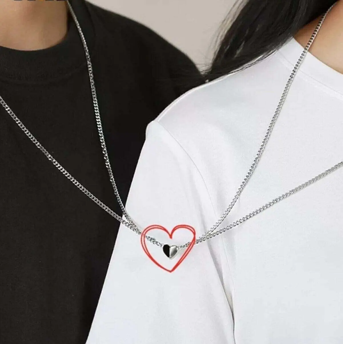 Çift Kolyesi - Mıknatıslı Çift Sevgili Arkadaşlık Kolyesi 2'li