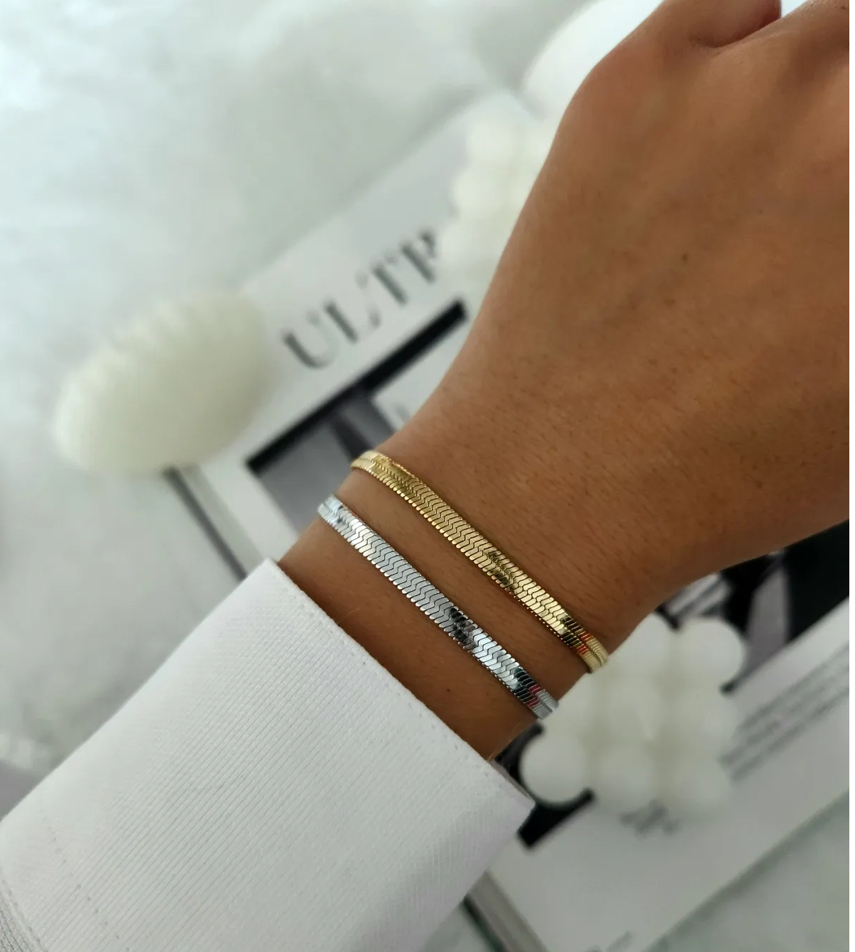 Gümüş İtalyan Zincir Çelik Bileklik - Unisex Model