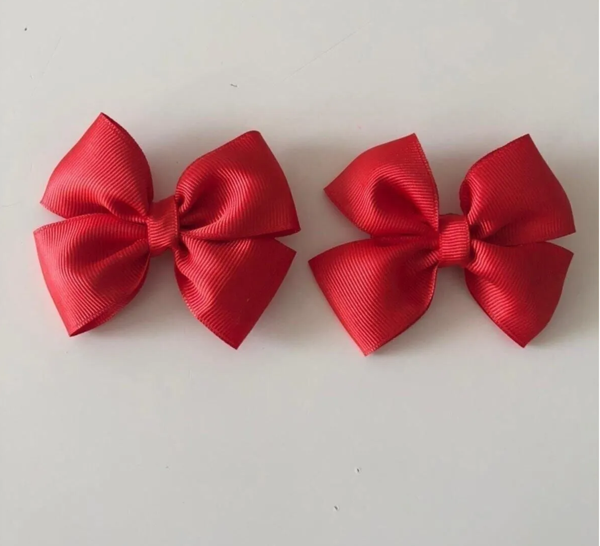 2'li Set Kırmızı Kurdele Klipsli Çocuk Saç Tokası