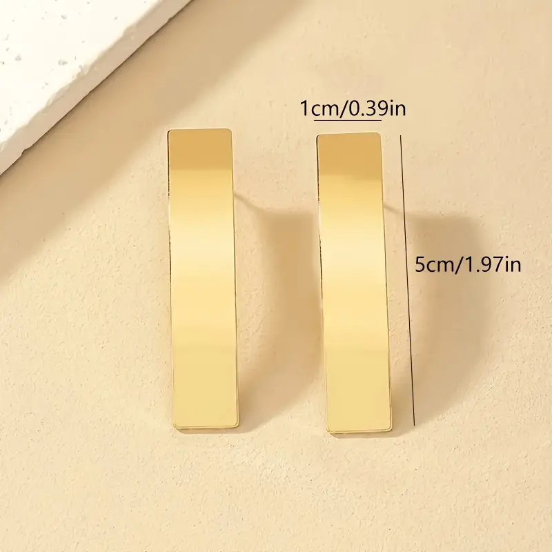 Basic Tarz Uzun Dome Gold Küpe