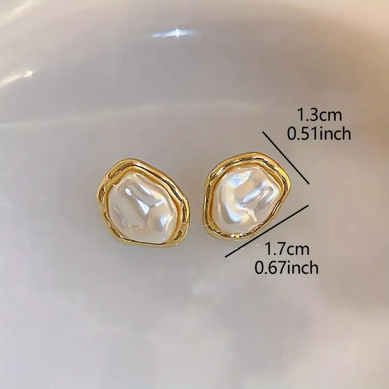 Fransız Vintage Esintili Barok Tarzı Minimalist İnci Küpe